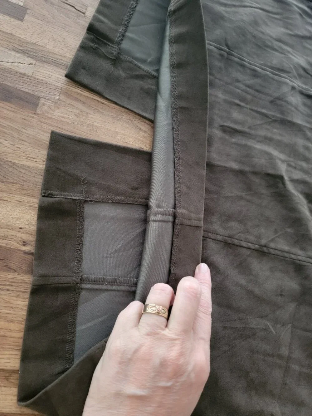 Worthington Stretch Brown Faux Suede Trouser Pencil Skirt Vented - Picture 4 of 11